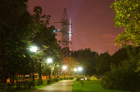 night park in Moscow, Russiaの写真素材