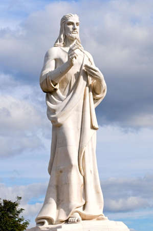 statue of Jesus Christ in Havana, Cubaの写真素材