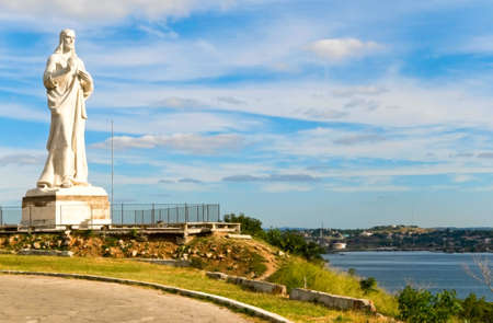 statue of Jesus Christ in Havana, Cubaの写真素材