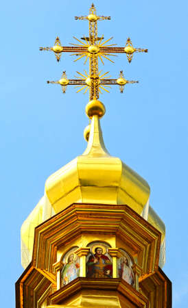 the cross of orthodox church, Russiaの写真素材