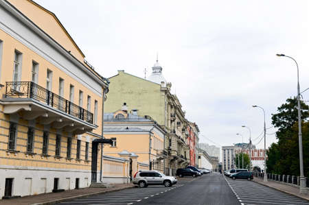old street in center of Moscow, Russiaの写真素材