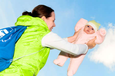 Mother with baby girlの写真素材