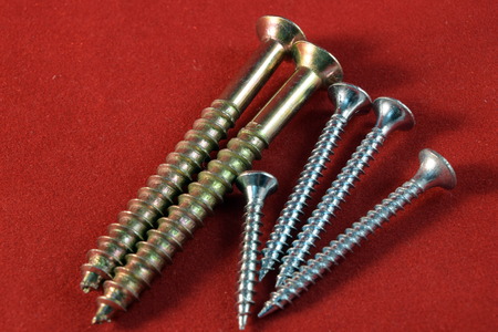 Close up different kinds and number of screws