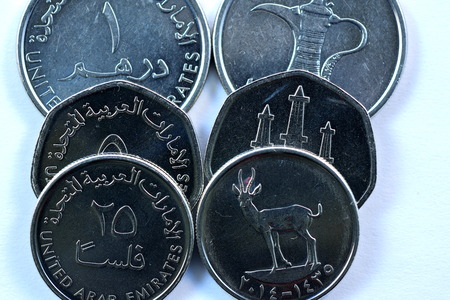 Close up Dirhams currency, United arab emiratesの写真素材