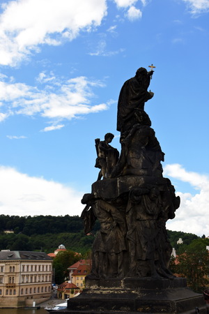 Prague Charles Bridge and view of the Cityのeditorial素材