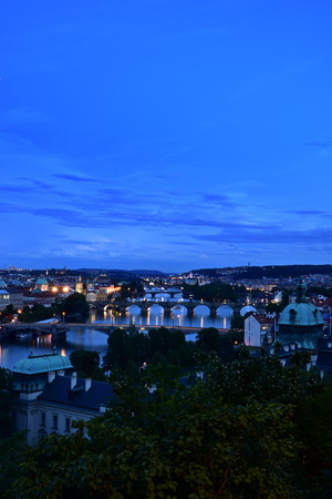 Prague City, Charles Bridge and around view, Czech Republicの写真素材