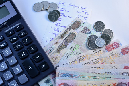 Close up Dirhams currency, United Arab Emirates
