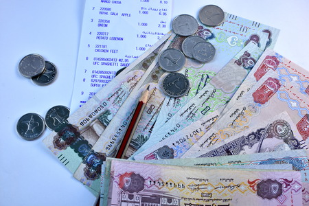 Close up Dirhams currency, United Arab Emirates