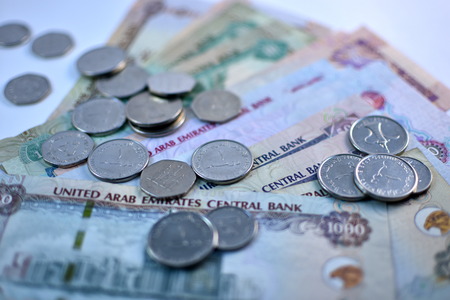 Close up Dirhams currency, United Arab Emiratesの写真素材