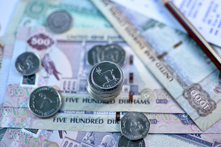 Close up Dirhams currency, United Arab Emirates