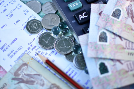 Close up Dirhams currency, United Arab Emirates