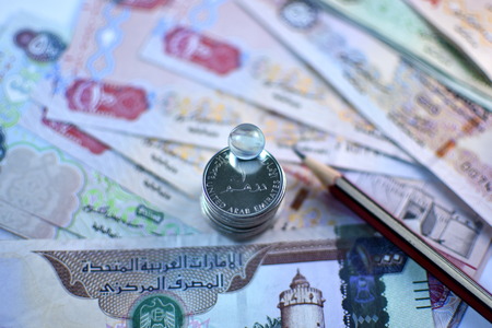 Close up Dirhams currency, United Arab Emirates