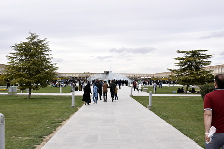 Naqsh-e Jahan Square yard, Bazaar,Esfahan, Iranのeditorial素材
