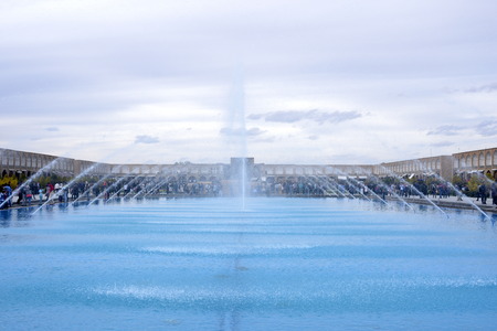 Naqsh-e Jahan Square yard, Bazaar,Esfahan, Iranのeditorial素材