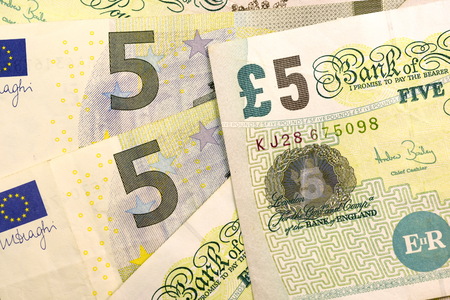 Close up USD and EUR, Dollar and Euro currency note