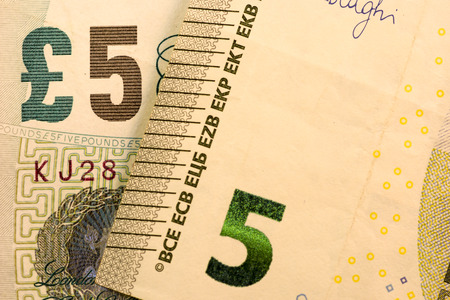 Close up USD and EUR, Dollar and Euro currency note