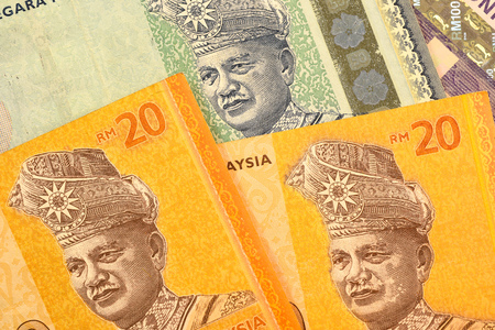 Close up Malaysia Ringgit currency note RMYの写真素材