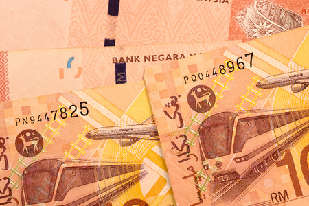 Close up Malaysia Ringgit currency note RMYの写真素材