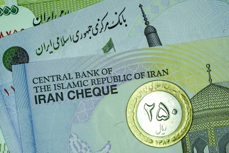 Close-up Iranian banknote and currency, Rials, Islamic Republic of Iranの写真素材