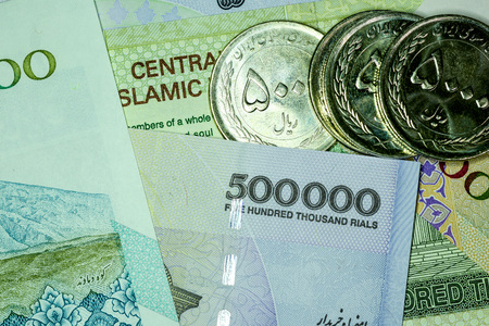 Close-up Iranian banknote and currency, Rials, Islamic Republic of Iran
