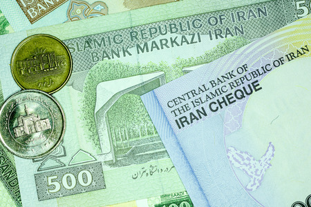 Close-up Iranian banknote and currency, Rials, Islamic Republic of Iranの写真素材