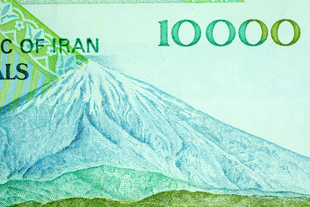 Close-up Iranian banknote and currency, Rials, Islamic Republic of Iranの写真素材