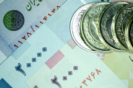Close-up Iranian banknote and currency, Rials, Islamic Republic of Iranの写真素材