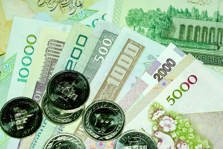 Close-up Iranian banknote and currency, Rials, Islamic Republic of Iran