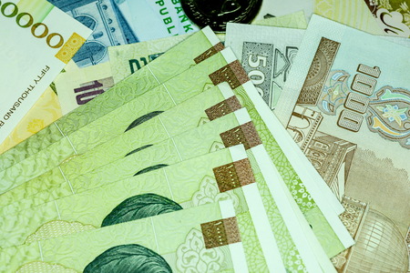 Close-up Iranian banknote and currency, Rials, Islamic Republic of Iran