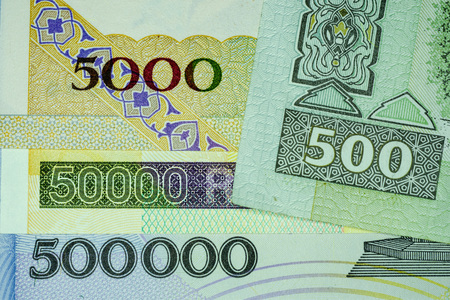 Close-up Iranian banknote and currency, Rials, Islamic Republic of Iran