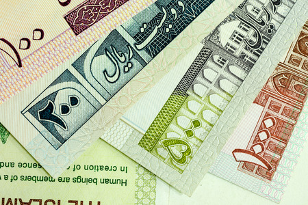 Close-up Iranian banknote and currency, Rials, Islamic Republic of Iranの写真素材