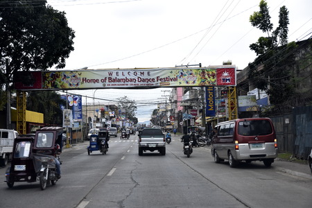 Santiago City, Isabela, Philippines, December 15, 2017, Santiago City Sightseeing, Road and city view, Rice Field, one of major cities of rice procedures in the Philippines.のeditorial素材
