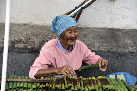Santiago city, Isabela, Philippines, December 18, 2017, Santiago City Public Market, Main Market of the city, start from 5 Oclock in the morning, divided by different items for sale.のeditorial素材