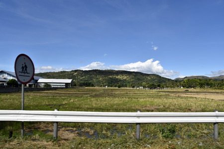 Santiago City, Isabela, Philippines, December 21, 2017, Road view from Santiago city to Manilaの写真素材
