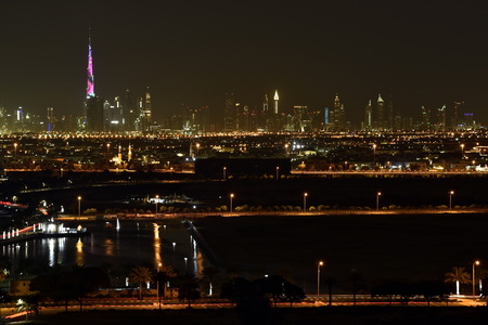 Dubai Skyline from Dubai Silicon Oasis area, Dubai, United Arab Emiratesのeditorial素材