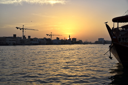 Dubai, United Arab Emirates, February 23, 2018, the Al Fahidi Historical and Dubai Old Souq Neighbourhood, one of the oldest part of city and perfect tourist attraction from the mid 19th century.のeditorial素材