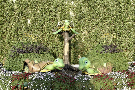 Dubai, United Arab Emirates, March 22, 2018, Dubai Miracle Garden located in the district of Dubailand is one of a kind in the region and the world for such a unique display and extravagant outdoor recreational destination visited by lot of people in wintのeditorial素材