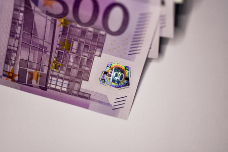 Close-up Euro currency note, European Union currencyの写真素材