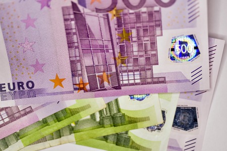 Close-up Euro currency note, European Union currencyの写真素材