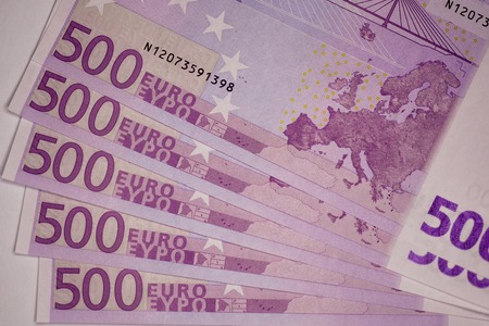 Close-up Euro currency note, European Union currencyの写真素材