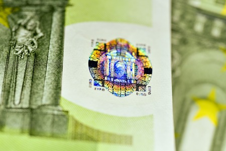 Close-up Euro currency note, European Union currencyの写真素材