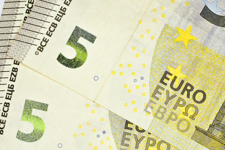Close-up Euro currency note, European Union currencyの写真素材