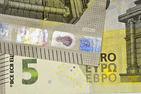 Close-up Euro currency note, European Union currencyの写真素材