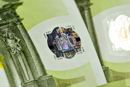 Close-up Euro currency note, European Union currency