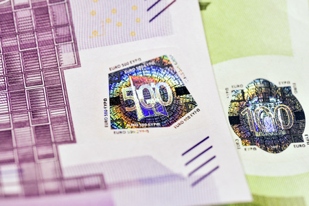 Close-up Euro currency note, European Union currency