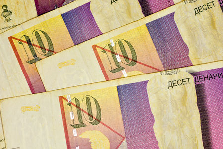 Close-up MACEDONIA CURRENCY, Macedonian denar Bank noteの写真素材