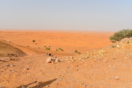 Pink Rock, Sharjah desert area, one of the most visited places for Off-roading, dune bashing and adventure by off roadersの写真素材