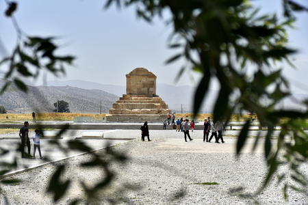 Pasargadae, Shiraz, Fars Province, Iran, June 22, 2019, Tomb of Cyrus the great at the dayのeditorial素材