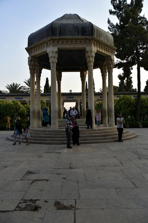 Tomb of Hafez (Hafezieh), Shiraz, Fars Province, Iran, June 22, 2019, visitors view of Main Building Tomb of Hafez in the dayのeditorial素材