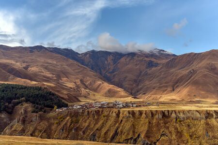 Road and nature view from Tbilisi to Kazbegi by private car , October 19, 2019, Kazbegi, Republic of...